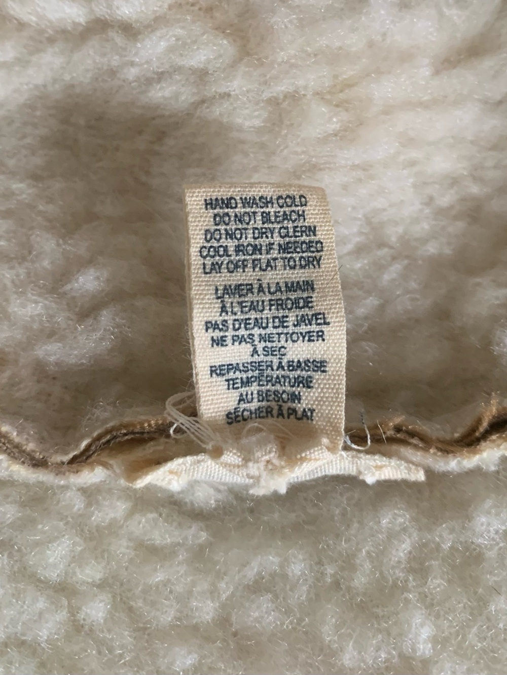 Vintage AE Tan Faux-Suede Bucket Hat with Cream Trim - Picture 9 of 9